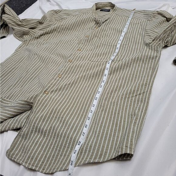 VINTAGE 90s J Peterman striped seersucker loose fit button up shirt XL - Picture 10 of 10